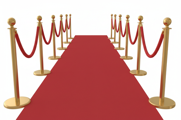 Red Carpet with Gold Stanchions